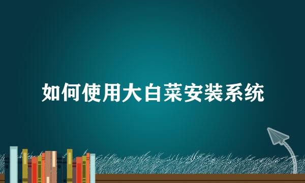 如何使用大白菜安装系统