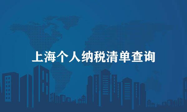 上海个人纳税清单查询