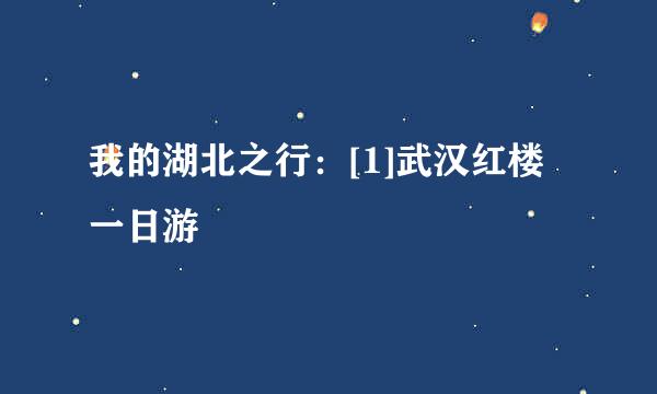 我的湖北之行：[1]武汉红楼一日游