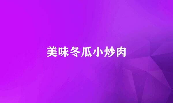 美味冬瓜小炒肉
