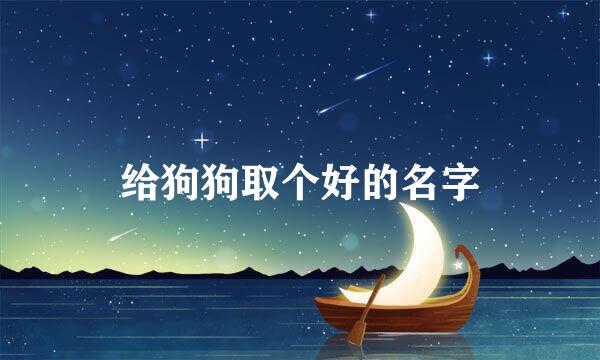 给狗狗取个好的名字