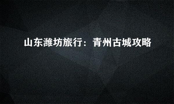 山东潍坊旅行：青州古城攻略