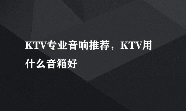 KTV专业音响推荐,KTV用什么音箱好