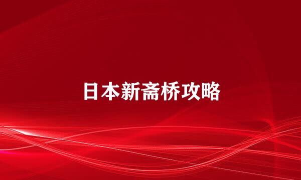 日本新斋桥攻略