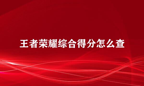 王者荣耀综合得分怎么查