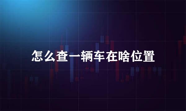怎么查一辆车在啥位置