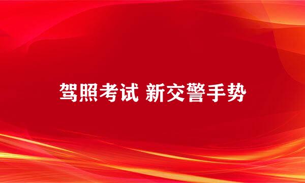 驾照考试 新交警手势