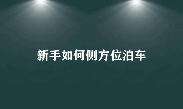 新手如何侧方位泊车