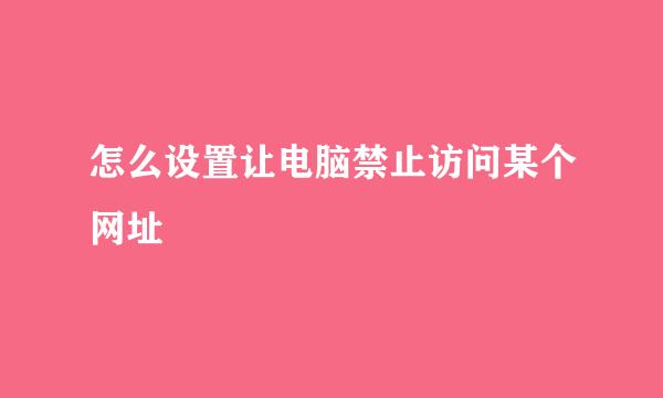 怎么设置让电脑禁止访问某个网址