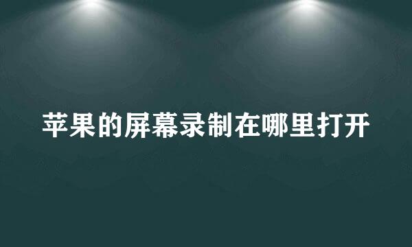 苹果的屏幕录制在哪里打开