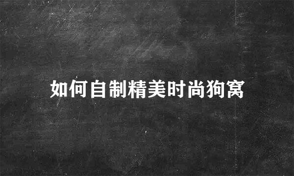 如何自制精美时尚狗窝