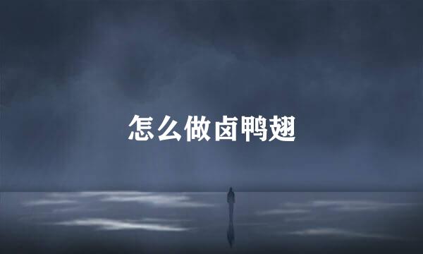 怎么做卤鸭翅