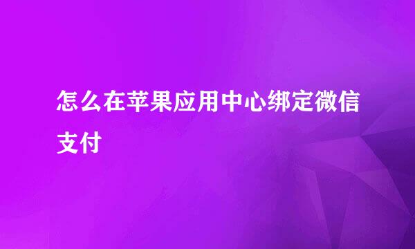 怎么在苹果应用中心绑定微信支付