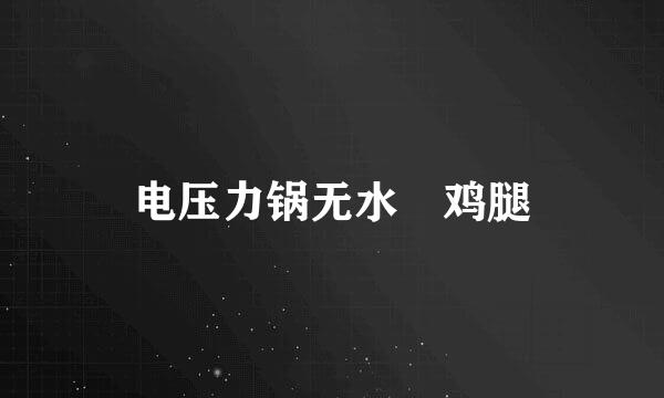 电压力锅无水焗鸡腿