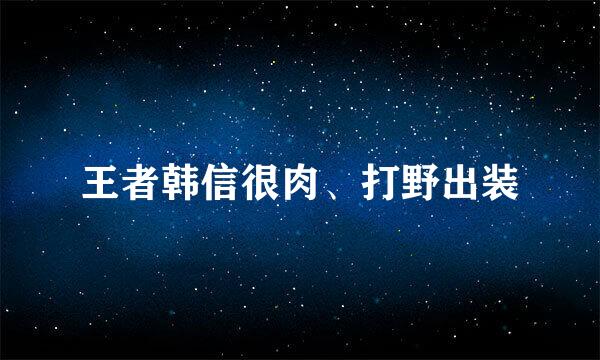 王者韩信很肉、打野出装
