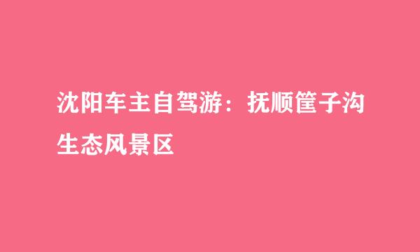 沈阳车主自驾游：抚顺筐子沟生态风景区