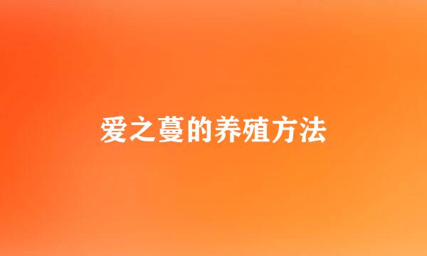 爱之蔓的养殖方法