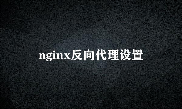 nginx反向代理设置