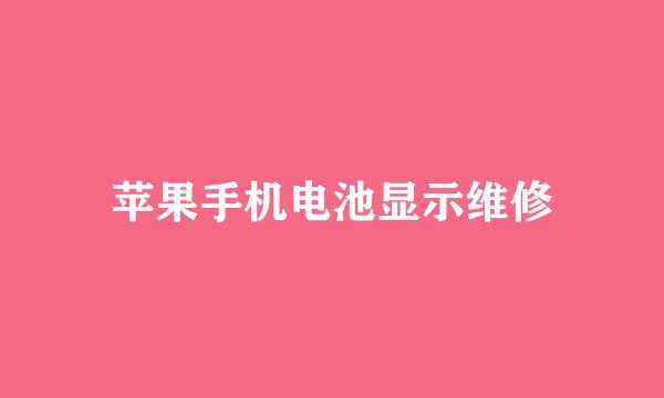苹果手机电池显示维修