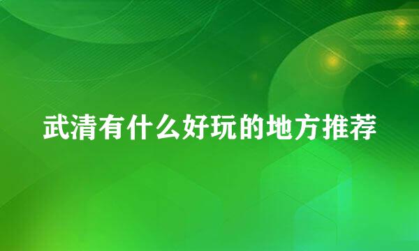 武清有什么好玩的地方推荐