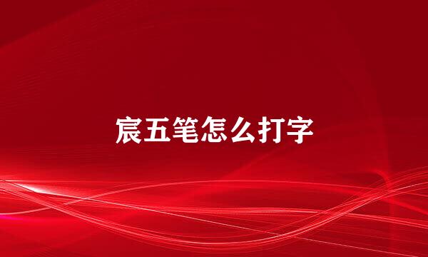 宸五笔怎么打字