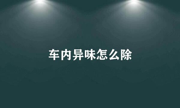 车内异味怎么除