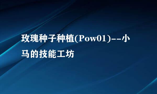 玫瑰种子种植(Pow01)--小马的技能工坊