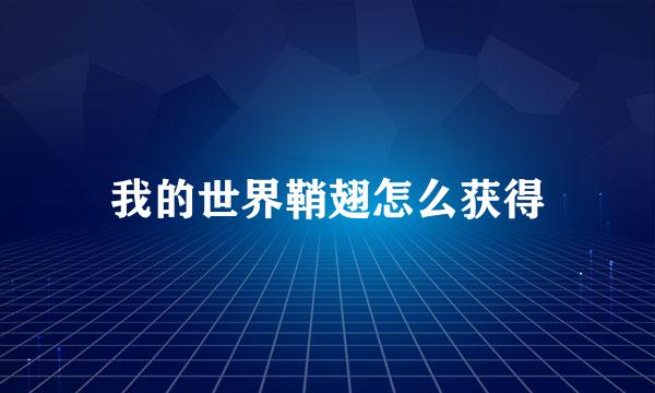 我的世界鞘翅怎么获得