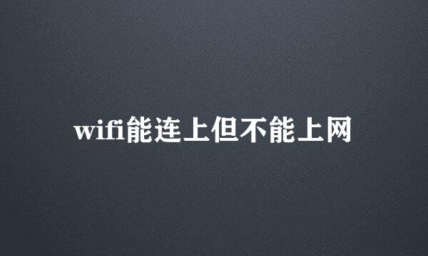 wifi能连上但不能上网