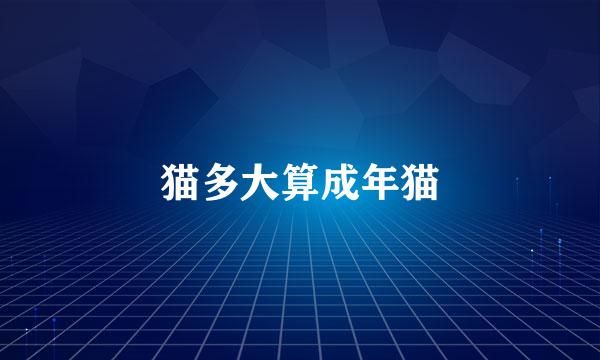 猫多大算成年猫