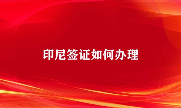 印尼签证如何办理