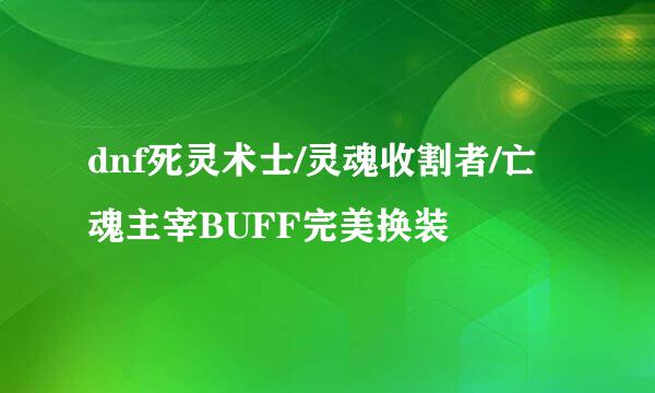 dnf死灵术士/灵魂收割者/亡魂主宰BUFF完美换装