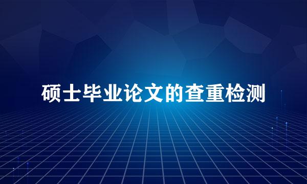 硕士毕业论文的查重检测
