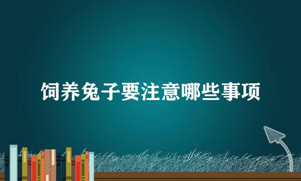 饲养兔子要注意哪些事项