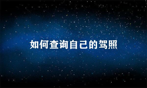 如何查询自己的驾照