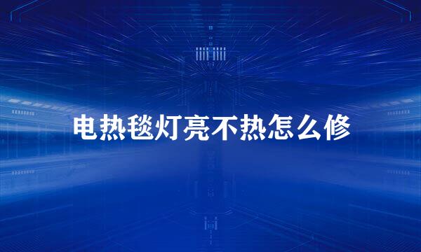 电热毯灯亮不热怎么修