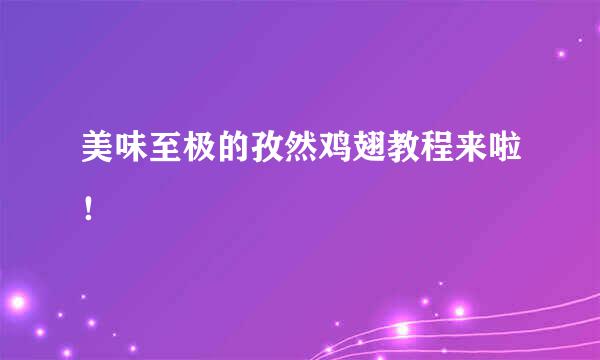 美味至极的孜然鸡翅教程来啦！