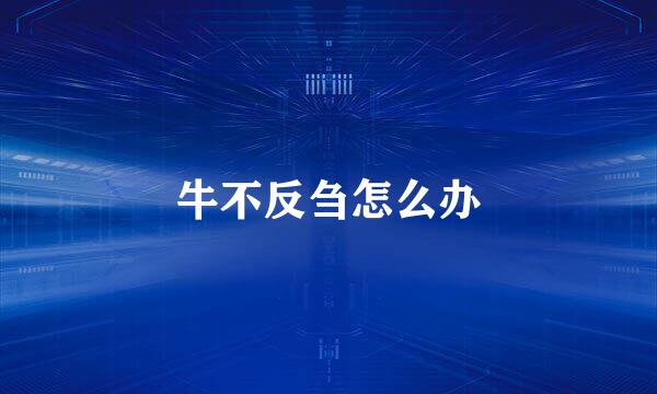 牛不反刍怎么办