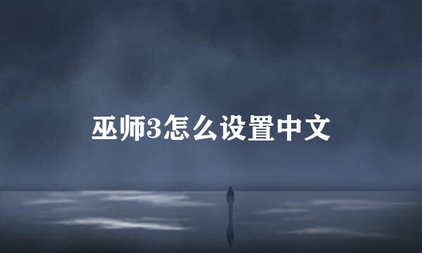巫师3怎么设置中文