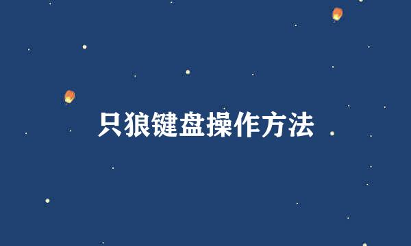 只狼键盘操作方法