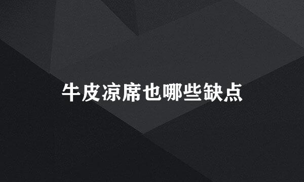 牛皮凉席也哪些缺点