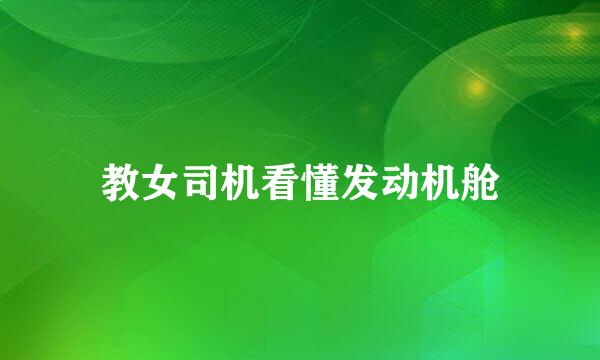 教女司机看懂发动机舱