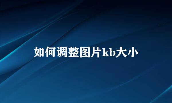 如何调整图片kb大小
