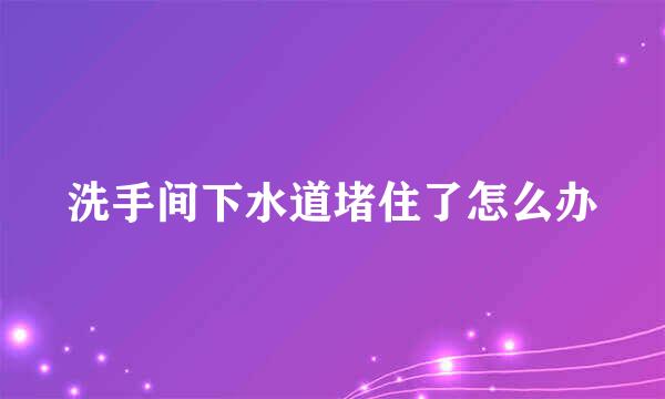 洗手间下水道堵住了怎么办