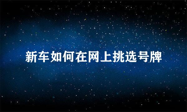 新车如何在网上挑选号牌