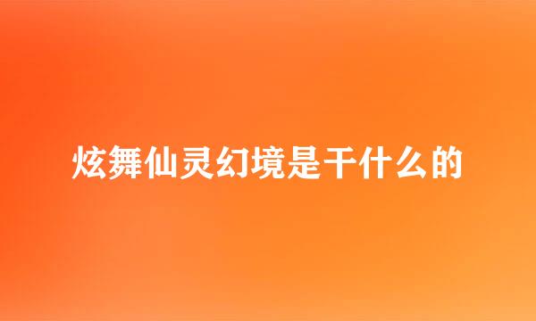 炫舞仙灵幻境是干什么的