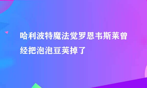 哈利波特魔法觉罗恩韦斯莱曾经把泡泡豆荚掉了