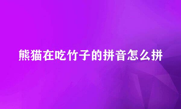 熊猫在吃竹子的拼音怎么拼