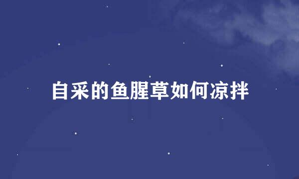 自采的鱼腥草如何凉拌
