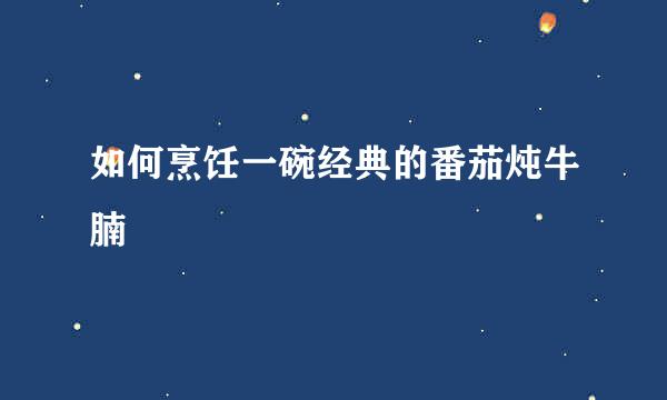 如何烹饪一碗经典的番茄炖牛腩